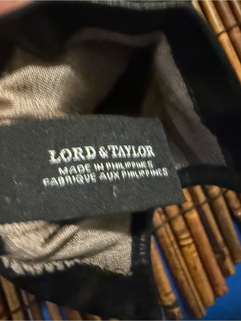 Lord & Taylor Leather and Silk Black Driving Gloves